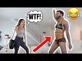 CAUGHT DANCING IN BIKINI BY LITTLE SISTER .. *Hilarious Reaction*