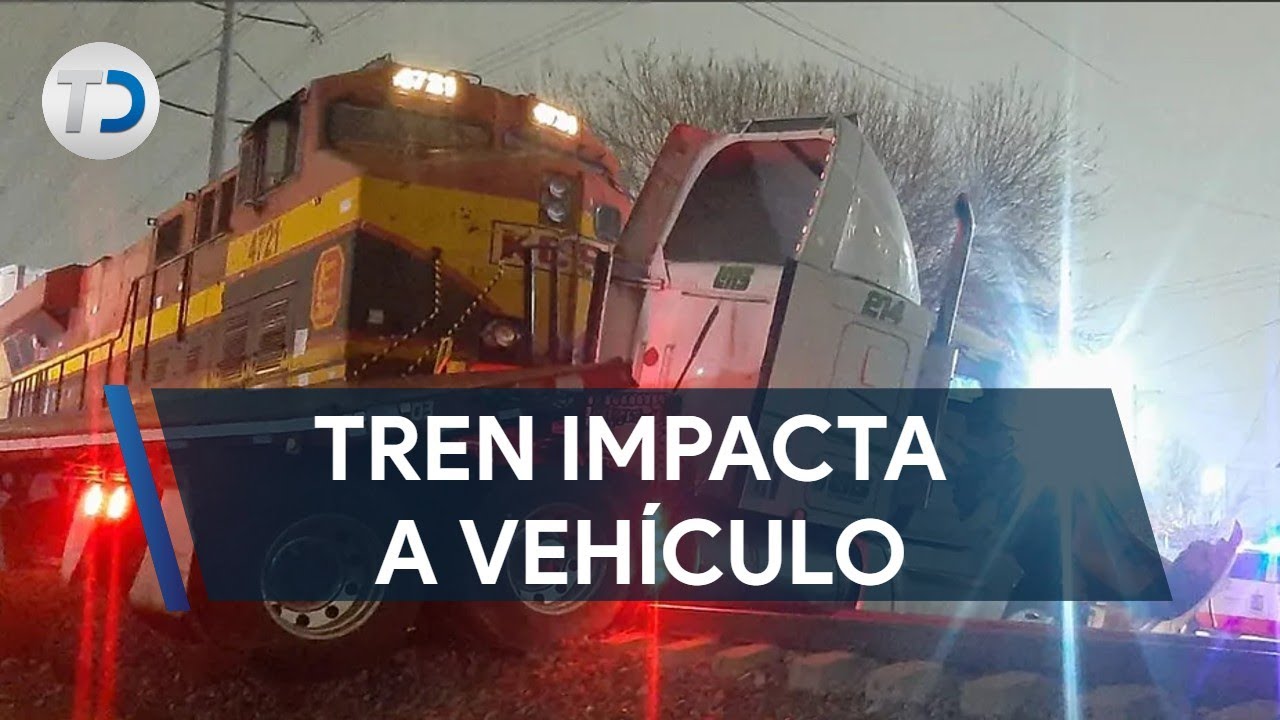 Tráiler es embestido por tren tras intentar ganarle el paso en Apodaca ...