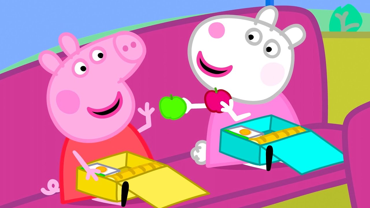 Peppa Pig Goes On A School Bus Trip - YouTube