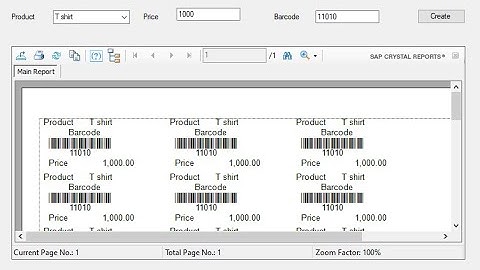 How to generate bar code and print using crystal report all visual studio 2019