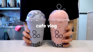Cafevlog)☂A day at a cafe on a rainy day,milk tea cafe,ASMR,nobgm