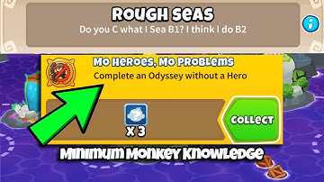 BTD6 Odyssey || Hard Mode Guide || No Hero Achievement, Minimum Monkey Knowledge (Rough Seas)