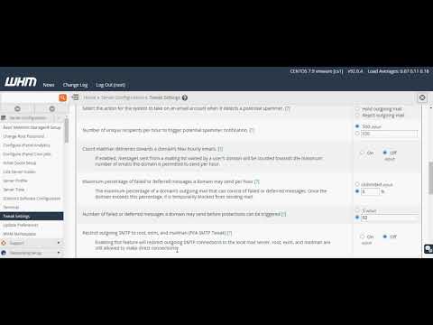 WHM Tweak Settings , tweak settings in whm part 2