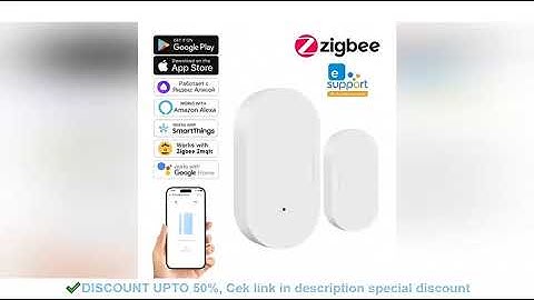 Ewelink Zigbee Door Sensor Wireless Magnetic Window Open Closed Alarm Detector Works With Zigbee2MQT