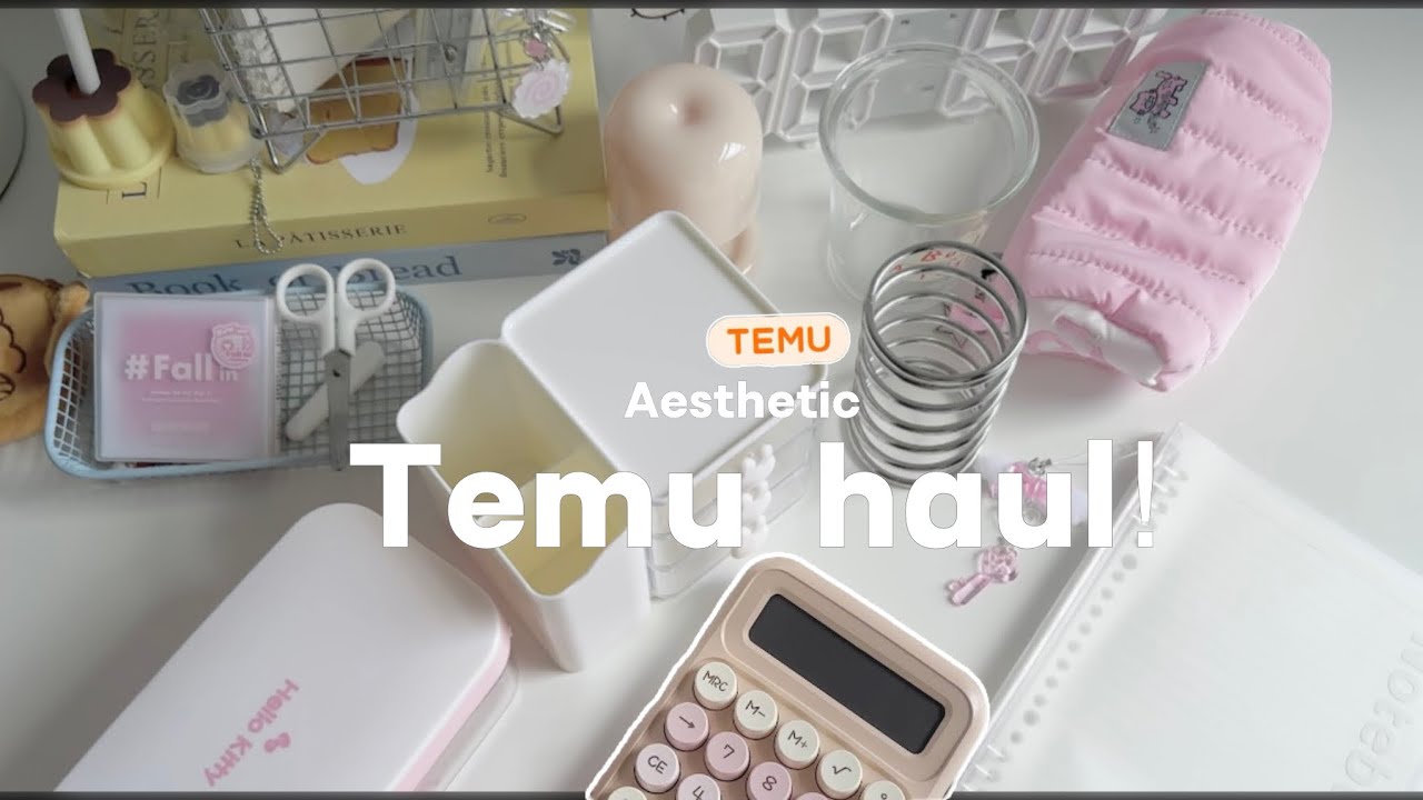 Aesthetic ~TEMU HAUL~🍵 ⋆˚࿔ cute bag,keychains,NARUTOMAKI pouch🍥 calculator, lamp ,organisers🥛