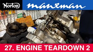 First Production 1961 Norton Manxman 650 restoration (27) Engine Bottom End Disassembly