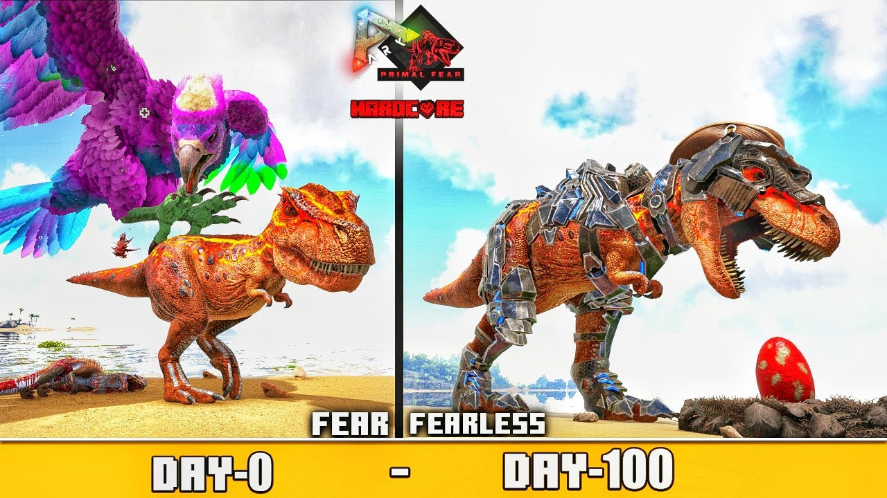 I Survive 100 Days In Impossible Hardcore Play As Dino 😍🔥 : Ark 100 Days Survival [ Hindi ]
