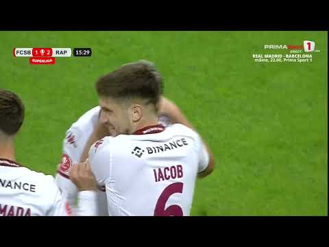 GOOOL! FCSB - Rapid 1-2. Rrahmani înscrie superb, cu capul! Giuleștenii răstoarnă rapid scorul