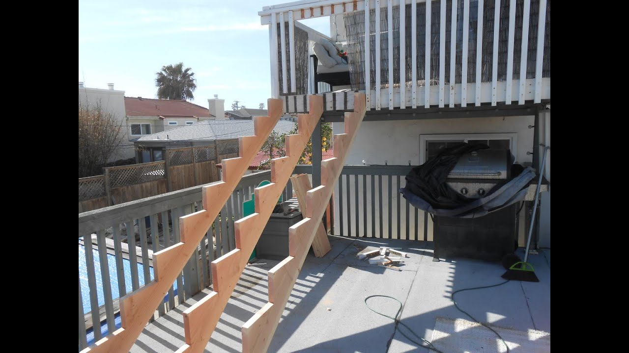 2nd Story Wood Stair Installation &amp; Repairs - YouTube