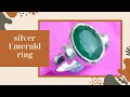 Emerald Ring | Silver Emerald Ring Design | Simple Design Gems Stone Ring | Handmade Design