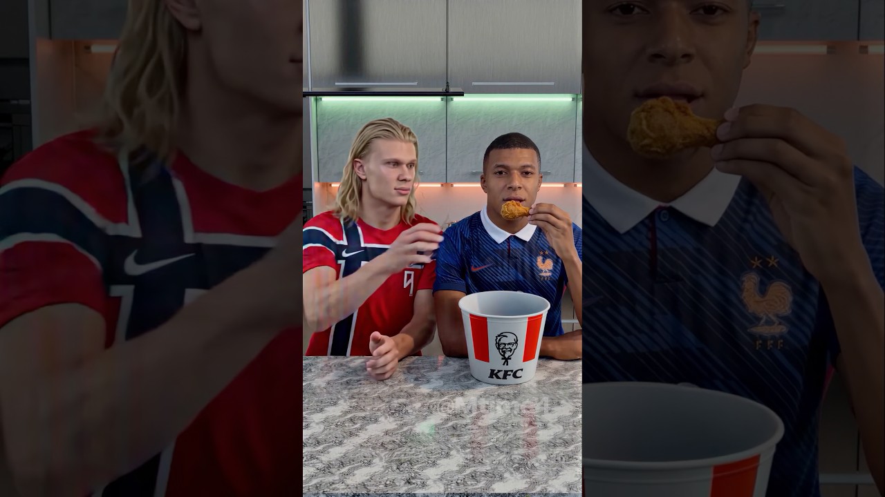 Haaland Trained Hard… Mbappé Trained Harder 😂🍗 #football #haaland #parody