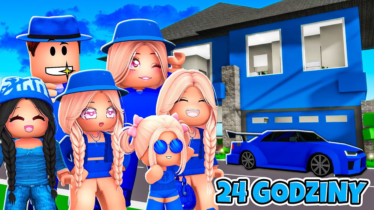ŻYJEMY W NIEBIESKIM ŚWIECIE PRZEZ 24 GODZINY na BROOKHAVEN w ROBLOX! 💙