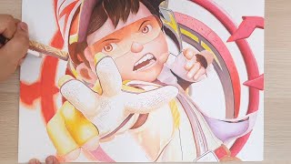 Melukis Boboiboy Supra dengan Pensel Warna dan Pen Marker screenshot 3