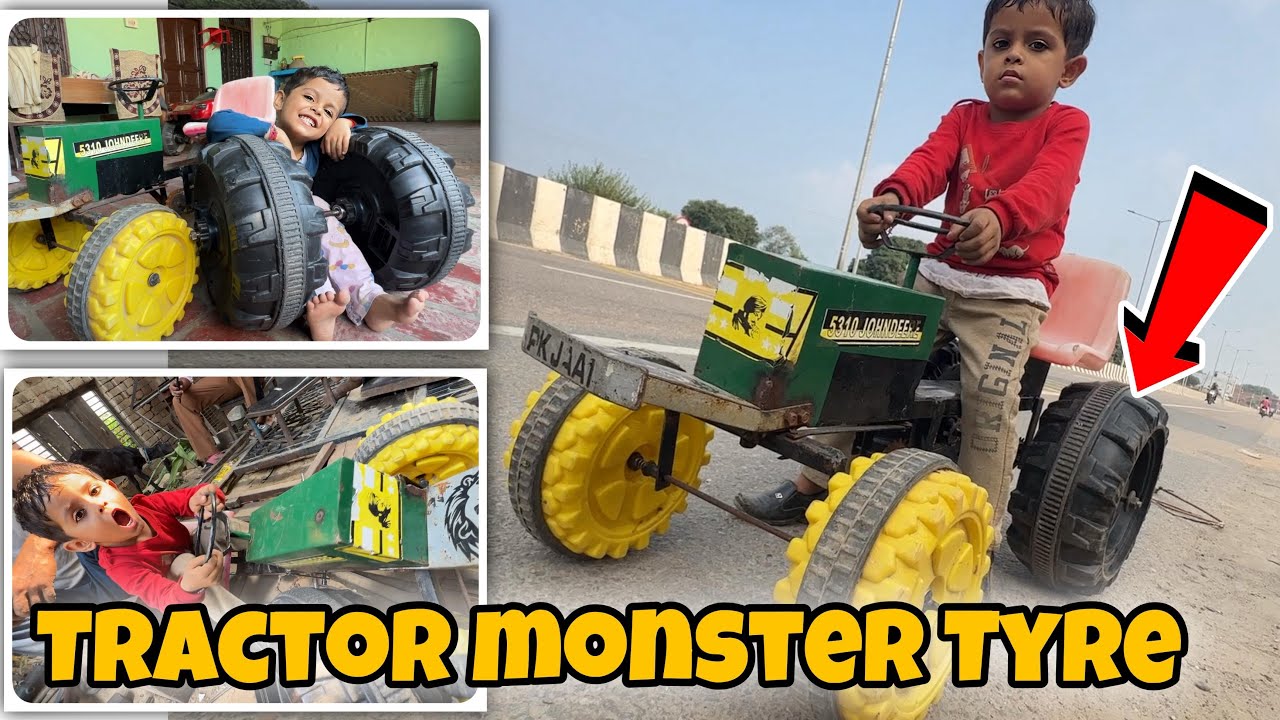Finally Tractor Ke Rear Monstar Tyre Fit Hogye😱 But Viuuu Car Diigi Me Betha
