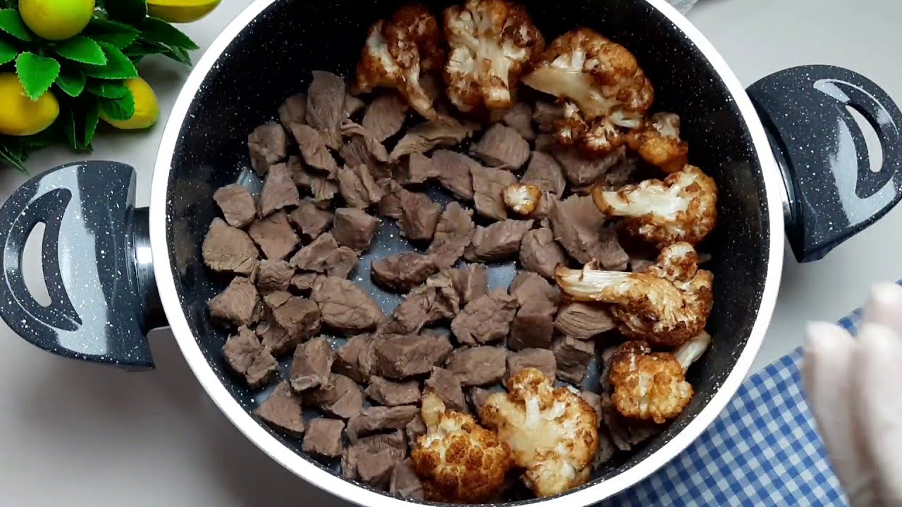 مقلوبه القرنبيط ( الزهرة ) باللحم الطعم روعة وتستحق التجربة