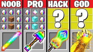 Minecraft Battle: RAINBOW CRAFTING CHALLENGE - NOOB vs PRO vs HACKER vs GOD in Minecraft Animation