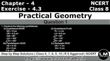Practical Geometry | Class 8 Exercise 4.3 Question 1 | NCERT | Learn Maths
