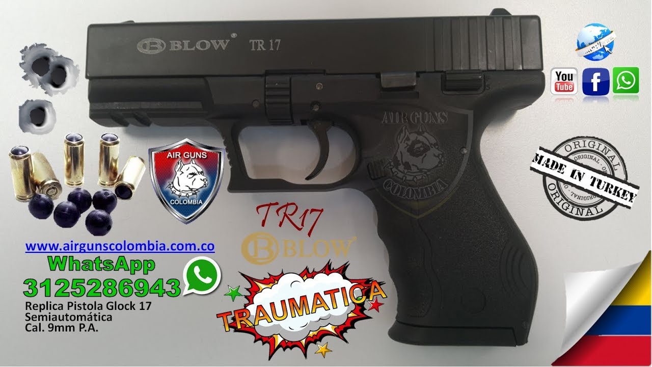 Pistola Traumática Blow TR-17 9mm, Arme, Desarme y Ensayo WhatsApp  3125286943 Airguns Colombia 