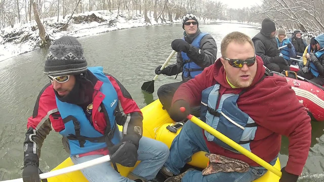 Winter Rafting on Great Miami River - YouTube