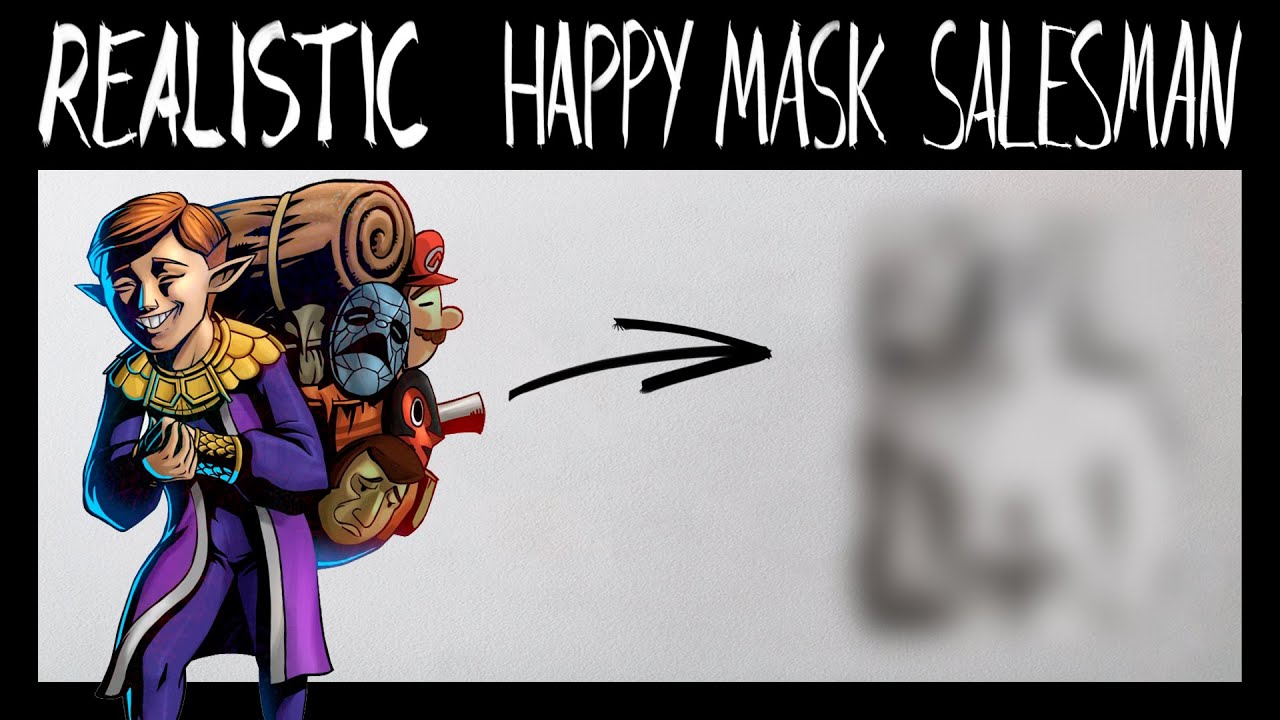 Realistic Drawing Happy Mask Salesman | The Legend of Zelda: Majora's Mask 