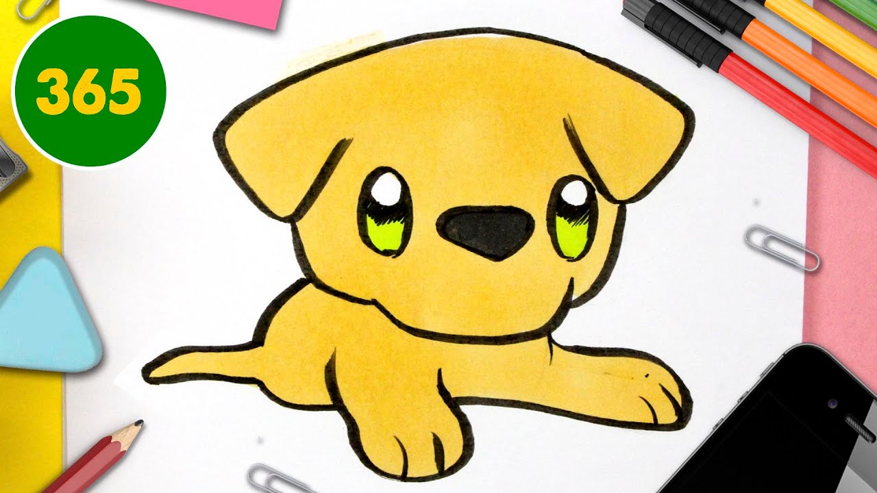 COMMENT DESSINER UN CHIEN LABRADOR KAWAII 🐶 comment dessiner un chiot