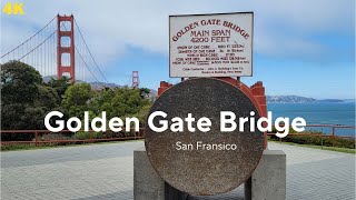 4K Walking - Golden Gate Bridge observation deck, Welcome center, Viewpoint, Golden gate beach