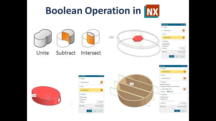 how to create Boolean operation in NX, NX Boolean , Boolean operation in NX 1953