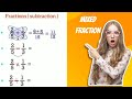 Addition Subtraction multiplication and division of Mixed Fraction | mixed fraction into improper