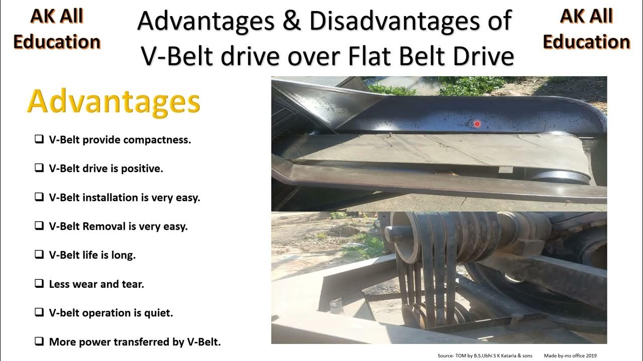 VBelt drive Advantages and Disadvantages over Flat Belt drives with