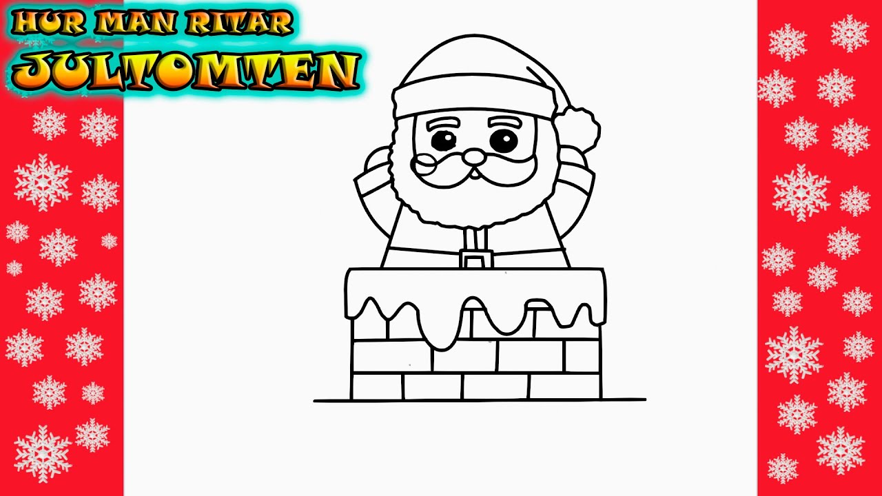 Tomten Ritad 🎅 Hur man ritar JULTOMTEN | Rita Det Själv | Lär dig att rita enkelt ...