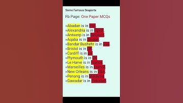 Some Famous Seaports in the World 🌍 #ppsc #spsc #css2024 #onepapermcqs #fia #fpsc #bpsc #ajkpsc