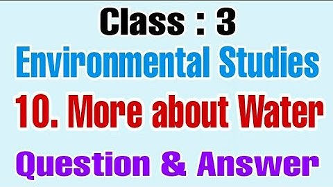 More about Water, Std 3, EVS, chapter 10, question and answer, Maharashtra Board