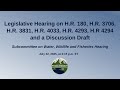Legislative Hearing | Subcommittee on Water, Wildlife and Fisheries