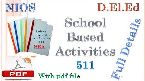SCHOOL BASED ACTIVITIES 511 Full Details (SBA)...