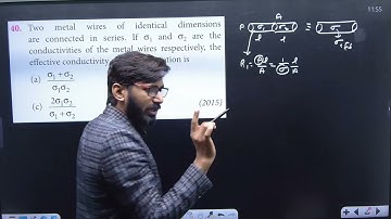 Two metal wires of identical dimensions are connected in series. If s1 and s2 are the conduct......