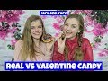 Real vs Valentine Candy Challenge ~ Jacy and Kacy