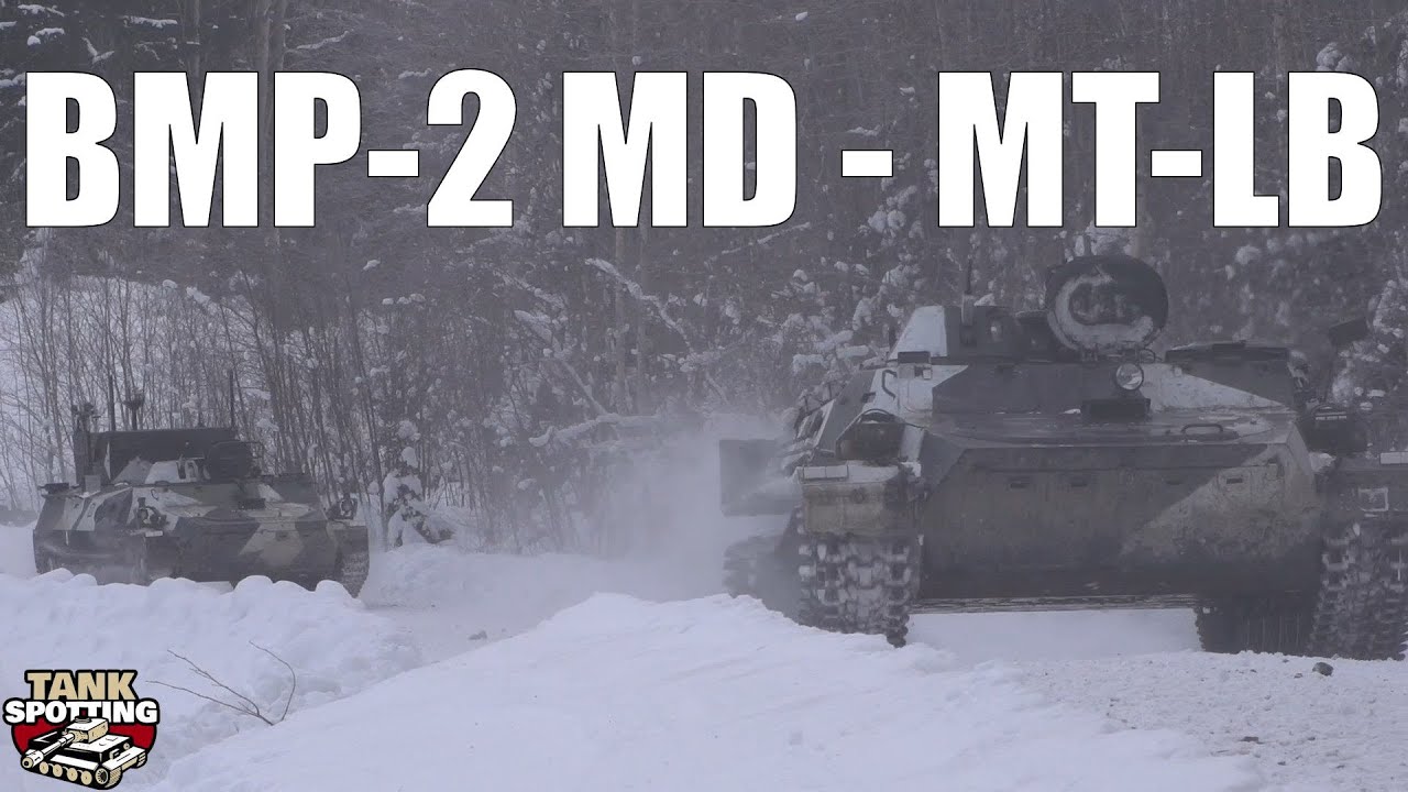 BMP-2 MD And MT-LB Forces Maneuvering In Winter Roads - Winter Combat Exercises 2021