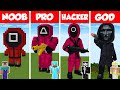 Minecraft NOOB vs PRO vs HACKER vs GOD: SQUID GAME STATUE HOUSE BUILD CHALLENGE / Animation