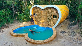 65 Days Building Loving House in Deep forest with Love Swimming Pool by Primitive Skill