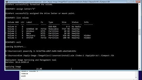 Install Windows 10 UEFI by Command Prompt from USB