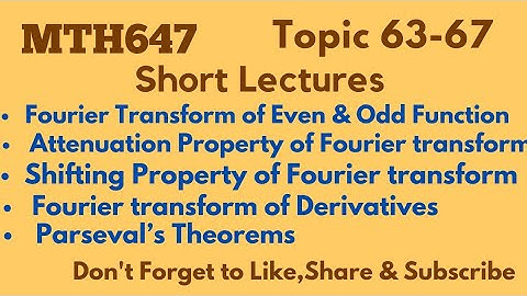 Mth647 lecture 63-67 ||mth647 Final term Short Lectures ||  Virtual University of Pakistan