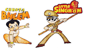 Little Singham Animation Cartoon - How To Draw | Little Singham and Chhota Bheem