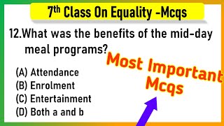 On Equality Class 7 MCQs Questions with Answers | MCQ On Equality Chapter 1 Civics Class 7