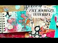 Mixed media art journal collage from paper scraps  use your collage fodder