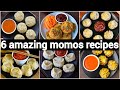 6 easy momos recipes | 6 ways of dumplings design | 6 वेज मोमोज रेसिपी | street style momos recipes