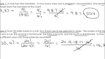 Algebra 2 Honors 14.2 Permutations and Combinations part 1