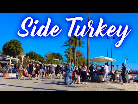 Side Turkey - Travel Guide 🇹🇷 Beautiful Walking Tour of Side Old Town [4K UHD] #side #turkey
