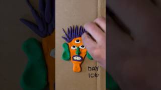 Daily Faces Challenge: Day 106/365- Modeling Clay Creature | Quick Sculpture Art Timelapse #shorts