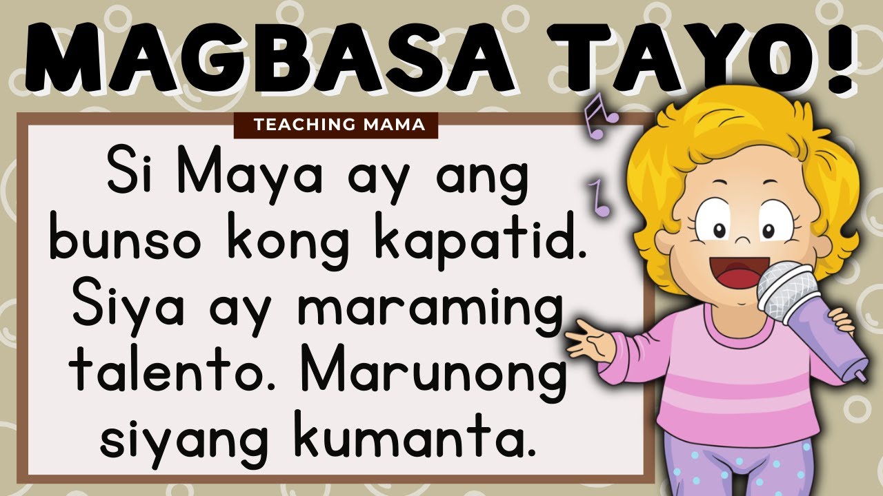 MAGBASA TAYO  Pagsasanay sa Pagbasa ng Tagalog  Teaching Mama