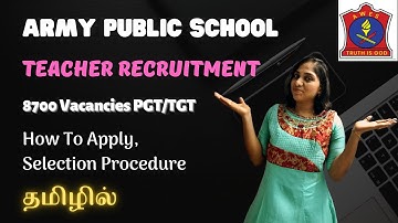 AWES | Army Public School Teacher Recruitment 2022 | How To Apply, Selection Procedure Details Tamil